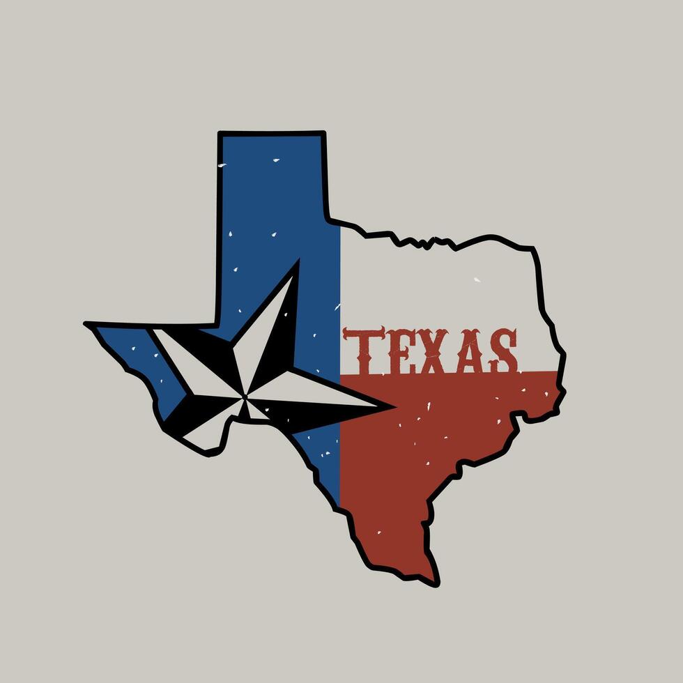 Texas State, USA with grunge, dirty style perfect for print, apparel, etc vector