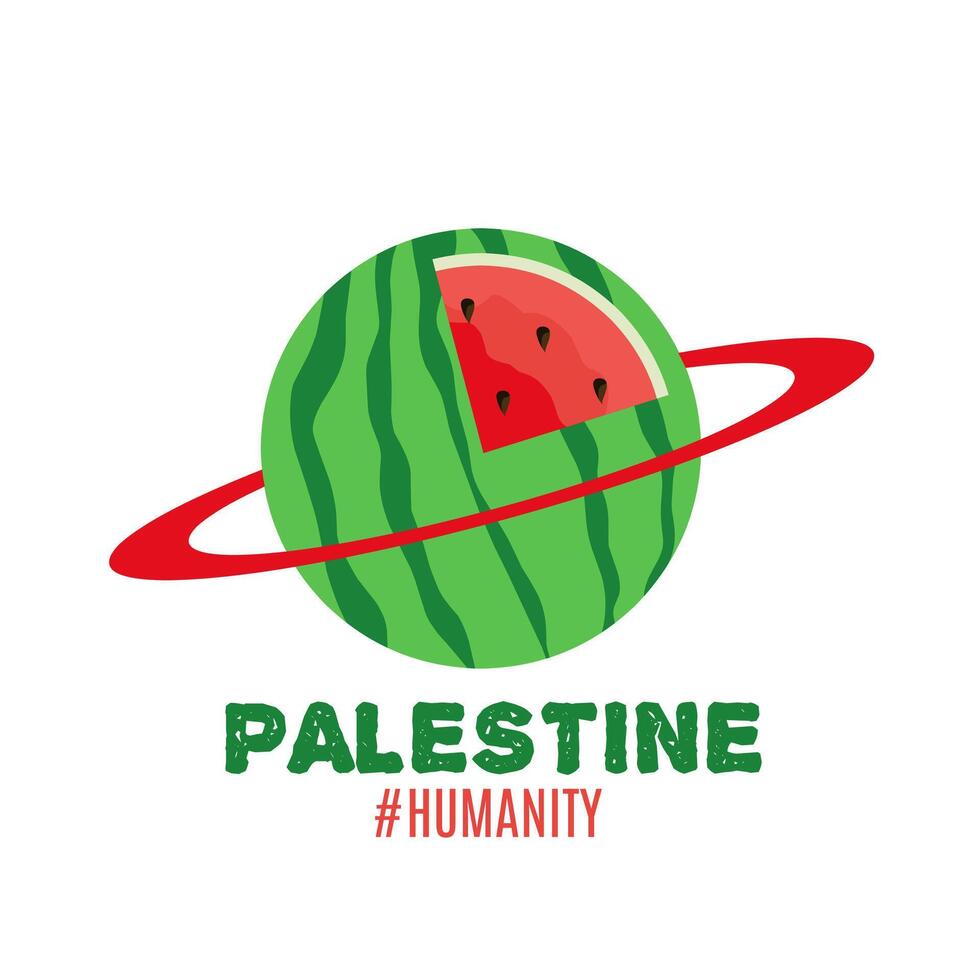 Palestine Watermelon in planet symbol perfect for print, apparel, etc vector