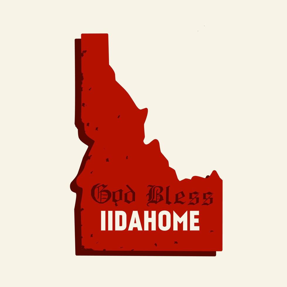 God Bless Idaho State perfect for sticker, apparel, etc vector
