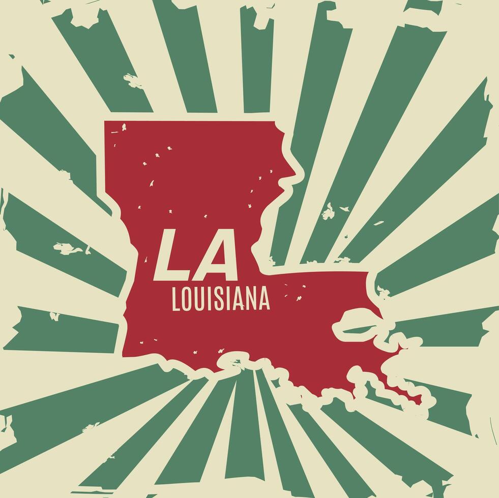 Louisiana State with retro design perfect for print, apparel, stickers, etc vector