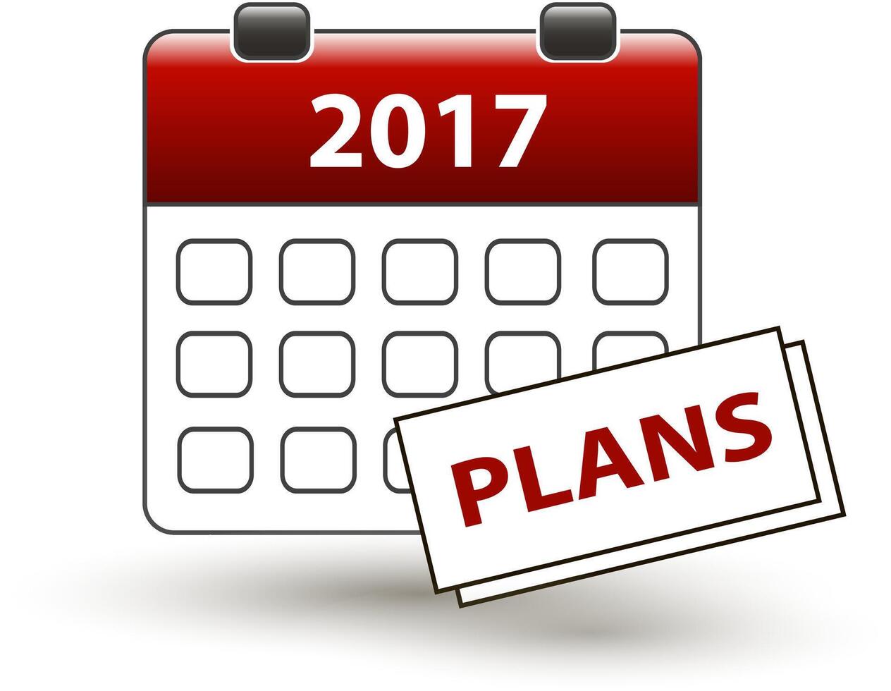 tear-off calendar with a note with a title plans vector