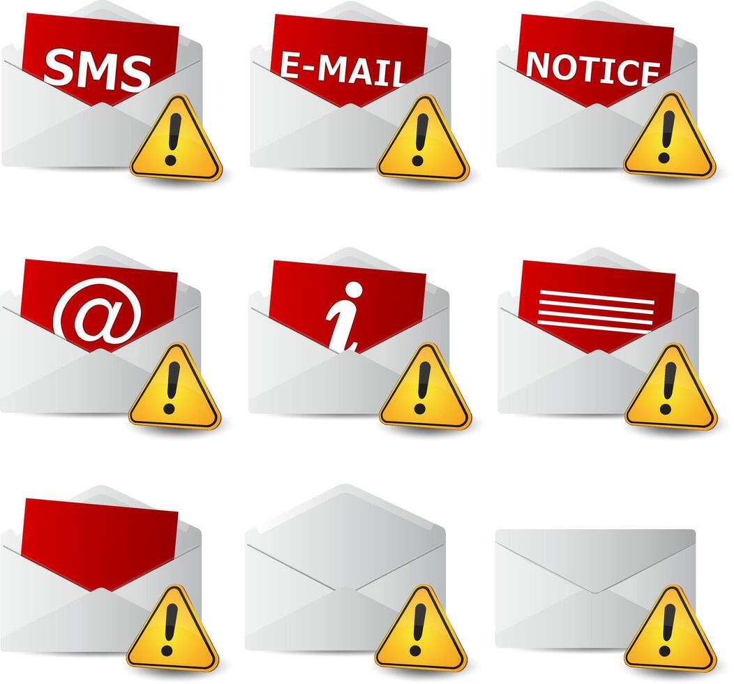 icon convert set 2d with exclamation sign vector