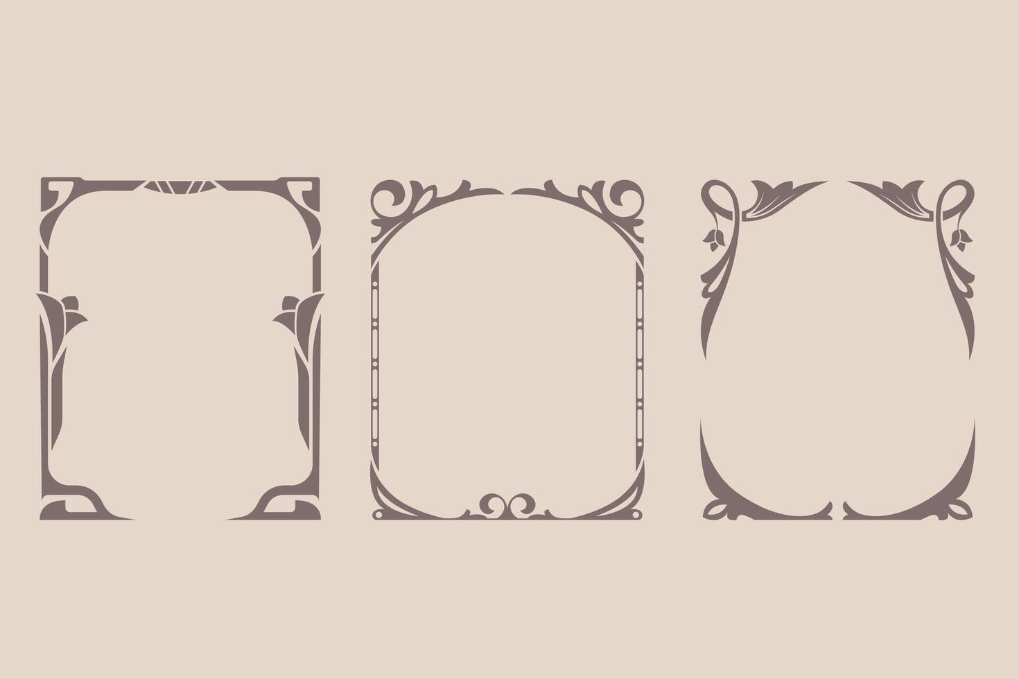 Small set of Art Nouveau Frames vector