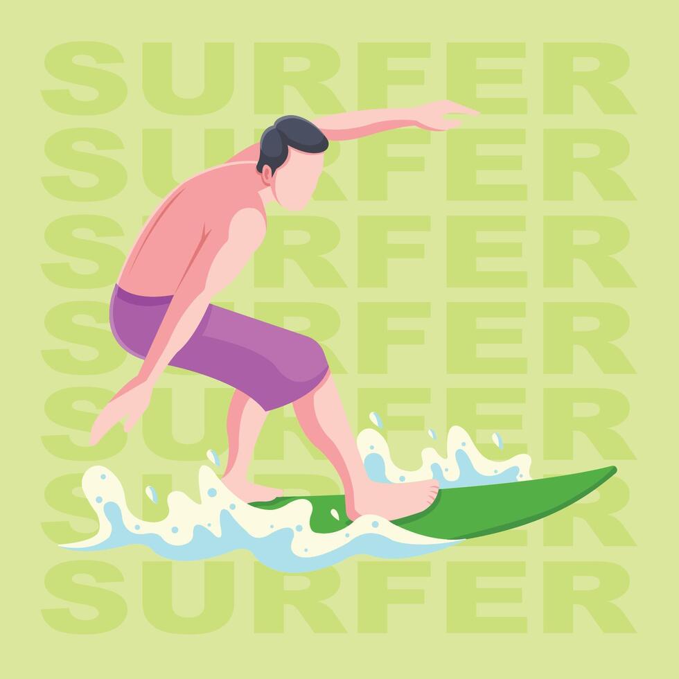 surfer art design ilustration vector