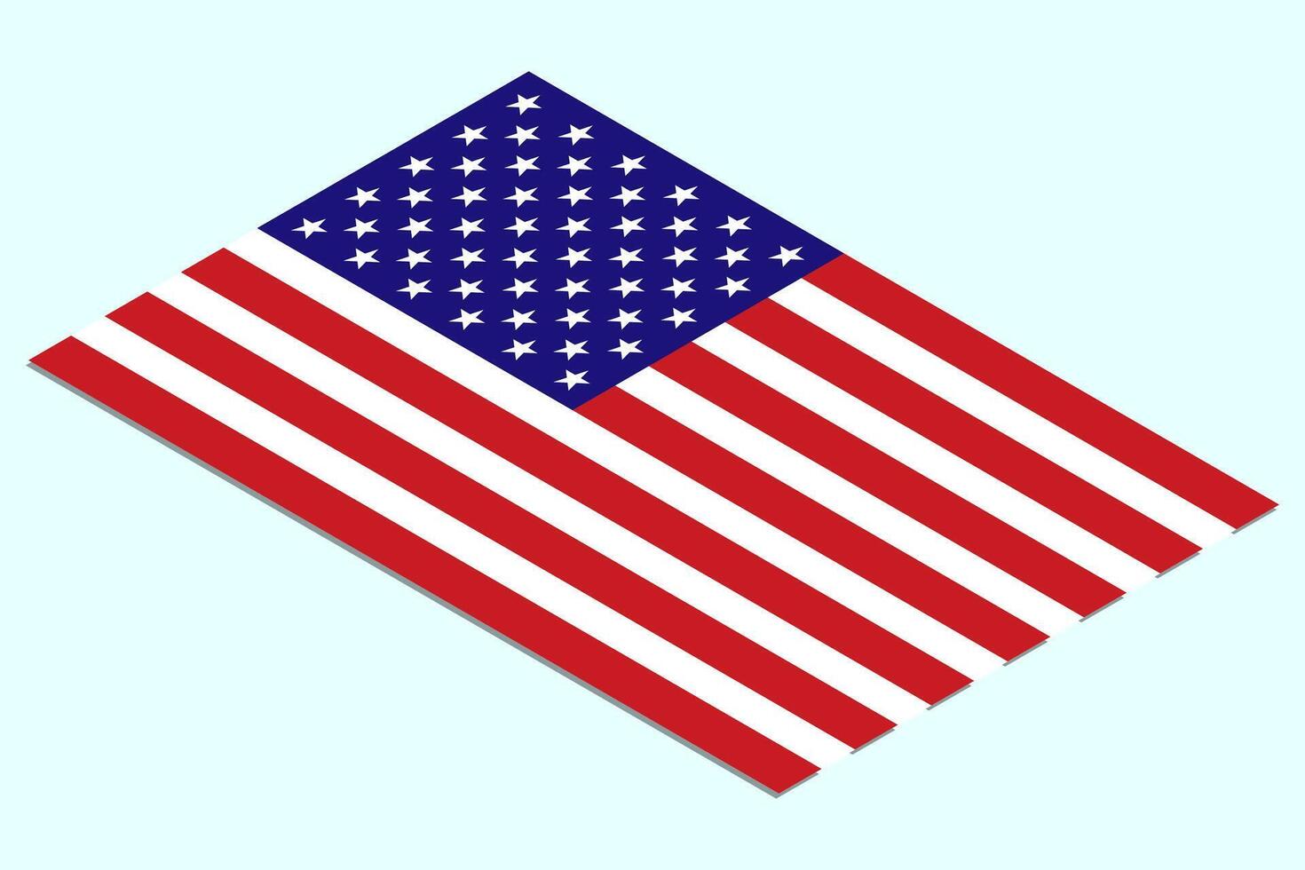 Isometric American flag icon. United States flag symbol illustration. vector
