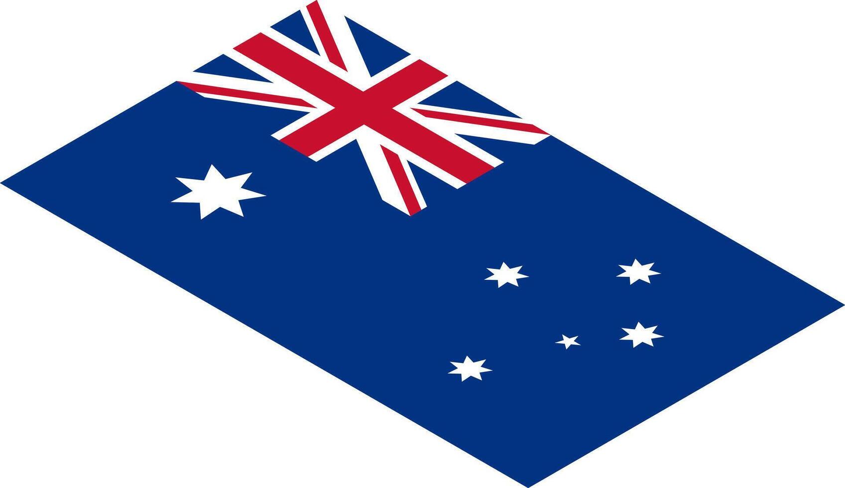 The national flag of Australia. An illustration of the isometric Australian flag. vector