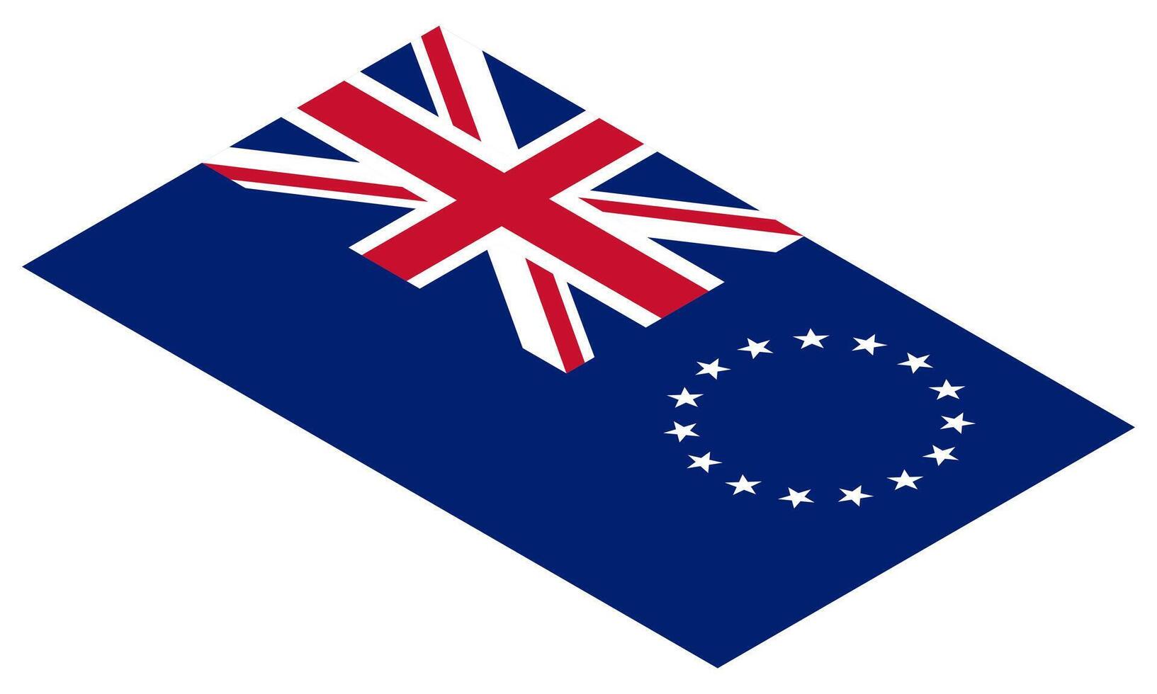 An illustration of the isometric Cook Islands flag. The national flag of Cook Islands. vector