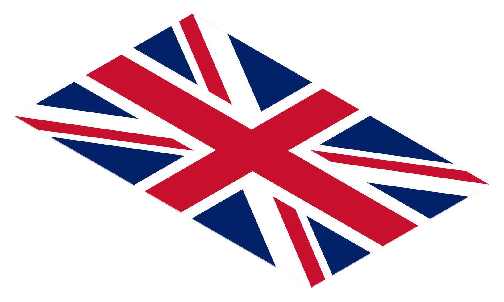 Isometric British flag icon. Ntional flag of the United Kingdom. British national symbol illustration. vector
