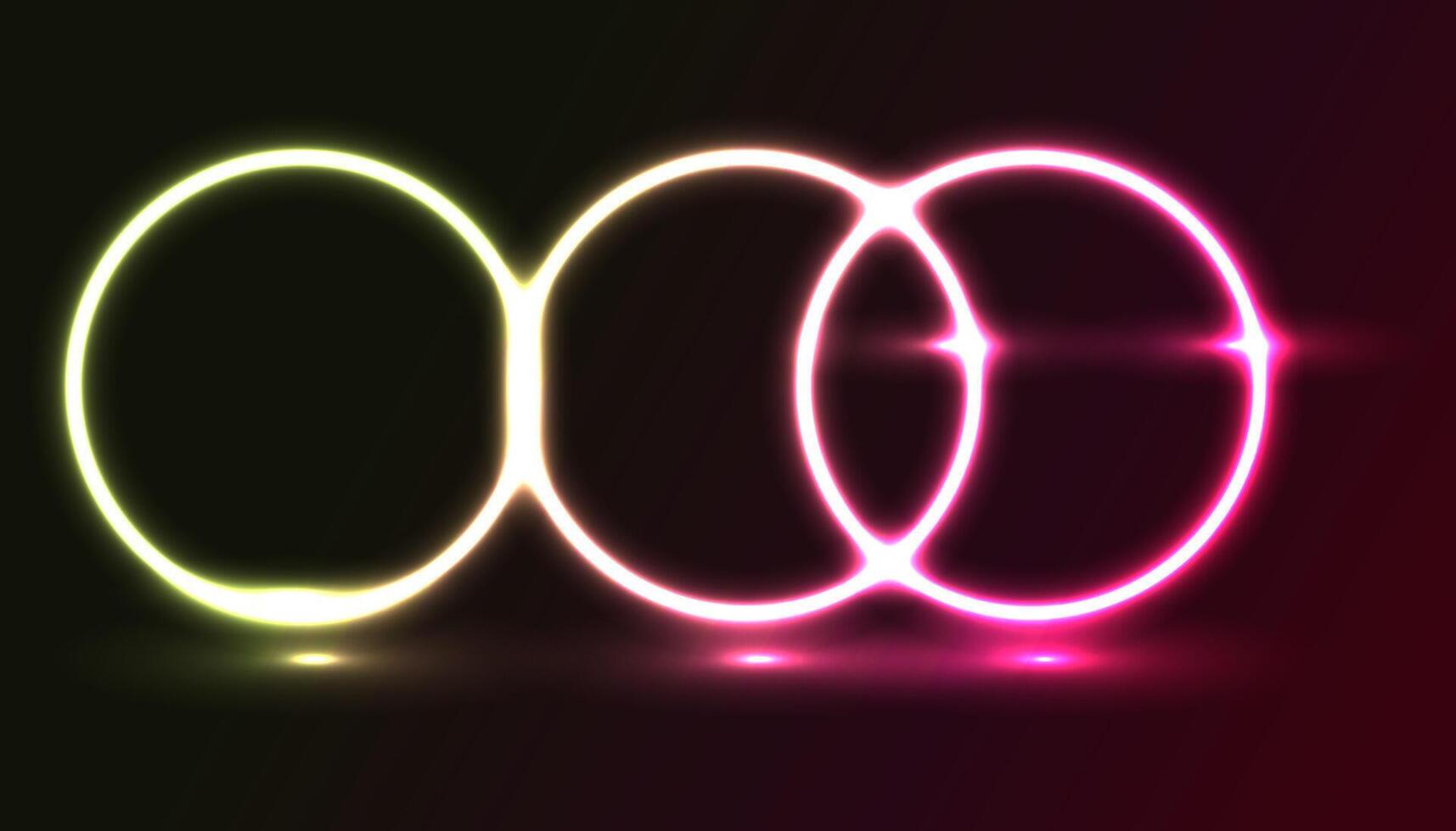 Neon glow illustration circle light effect. vector