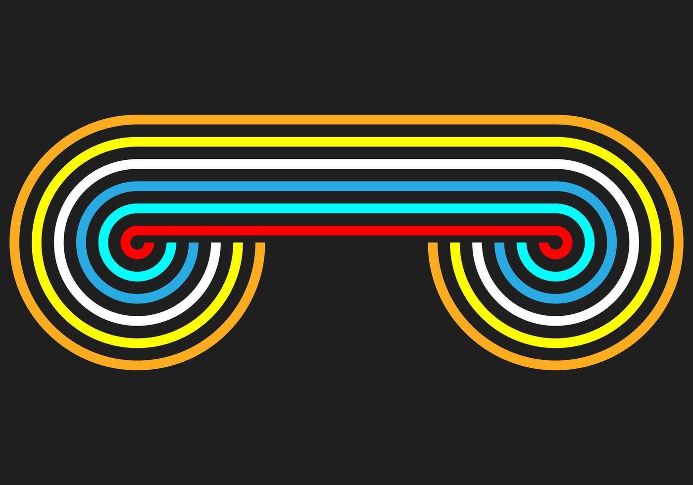 Abstract wavy line 1970s hippie retro style groovy background. vector