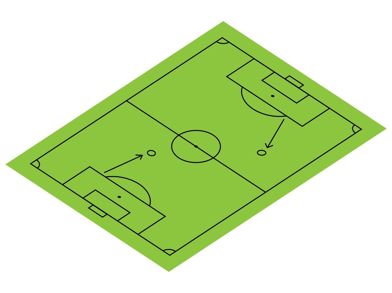 Football field soccer pitch play ground illustration. vector