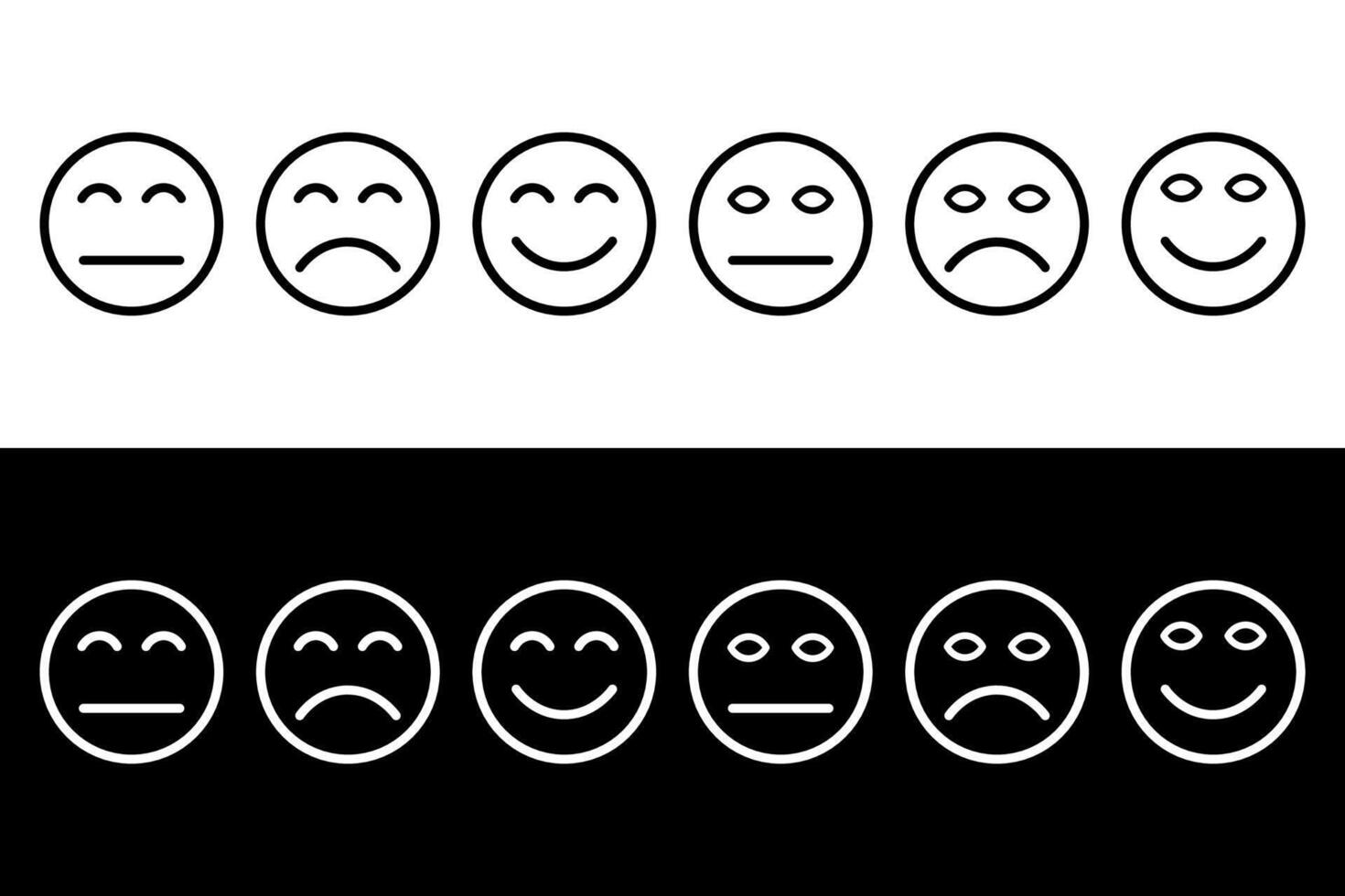 Neutral, happy and sad emoji icons. Satisfaction customer opinion. vector
