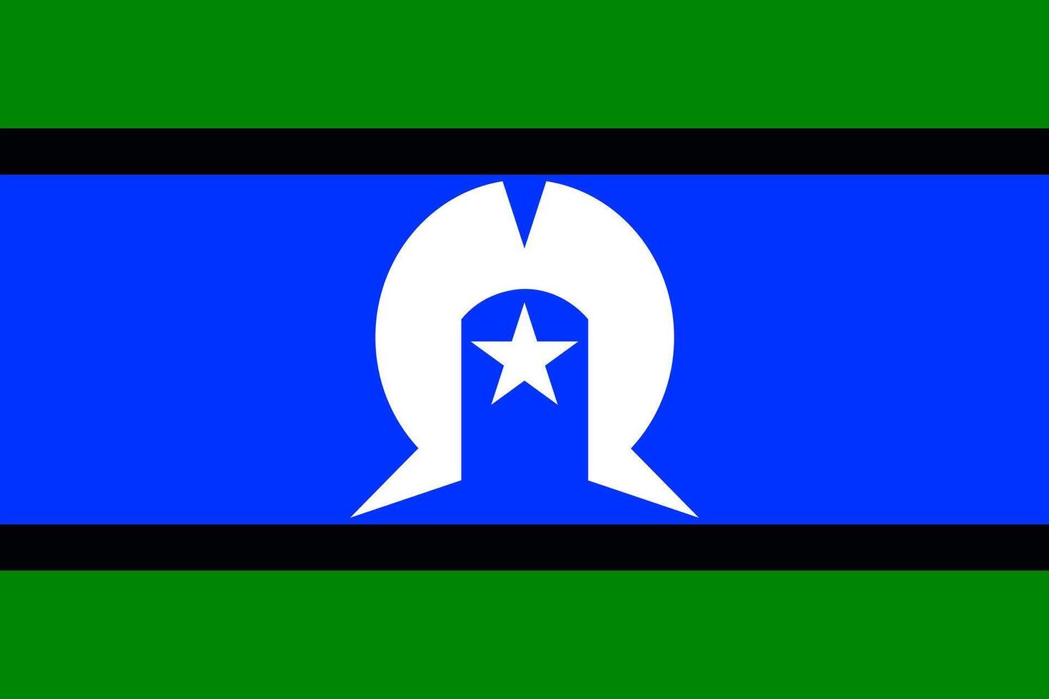 National symbol of Australian Torres Strait Islander. Flag of the Australian Torres. vector