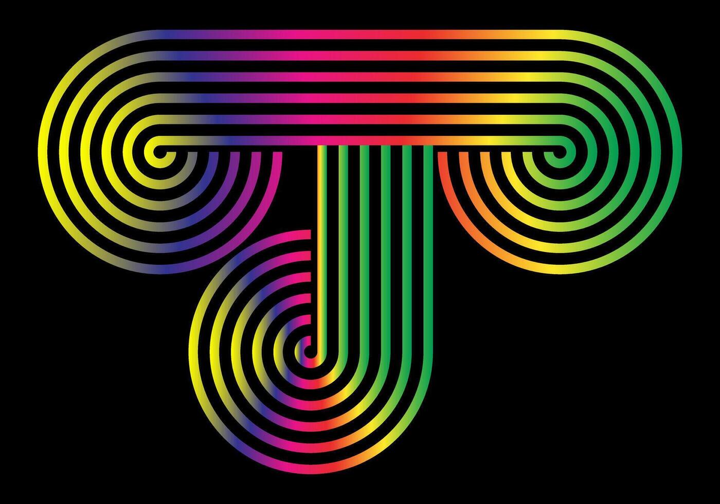Style groovy background 1970s hippie retro abstract wavy line pattern. vector