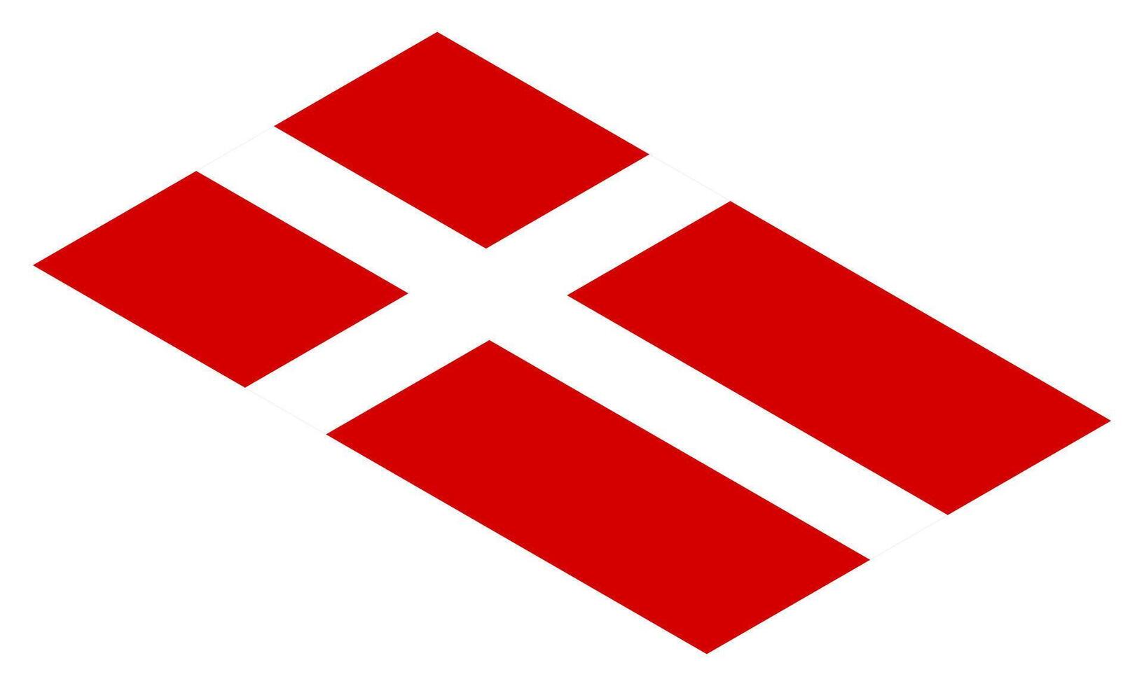 Isometric Danish flag illustration. The national flag of Denmark. vector
