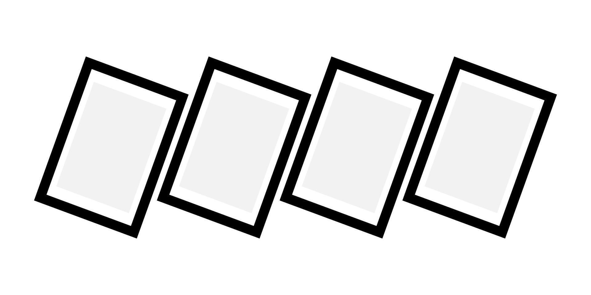 Old paper design blank black photos frames. vector