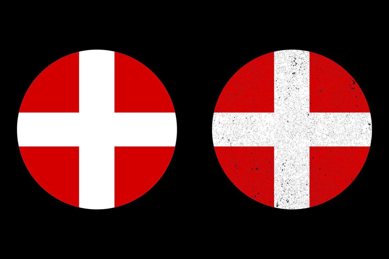 Danish flag symbol illustration. The national flag of Denmark is a round icon. vector