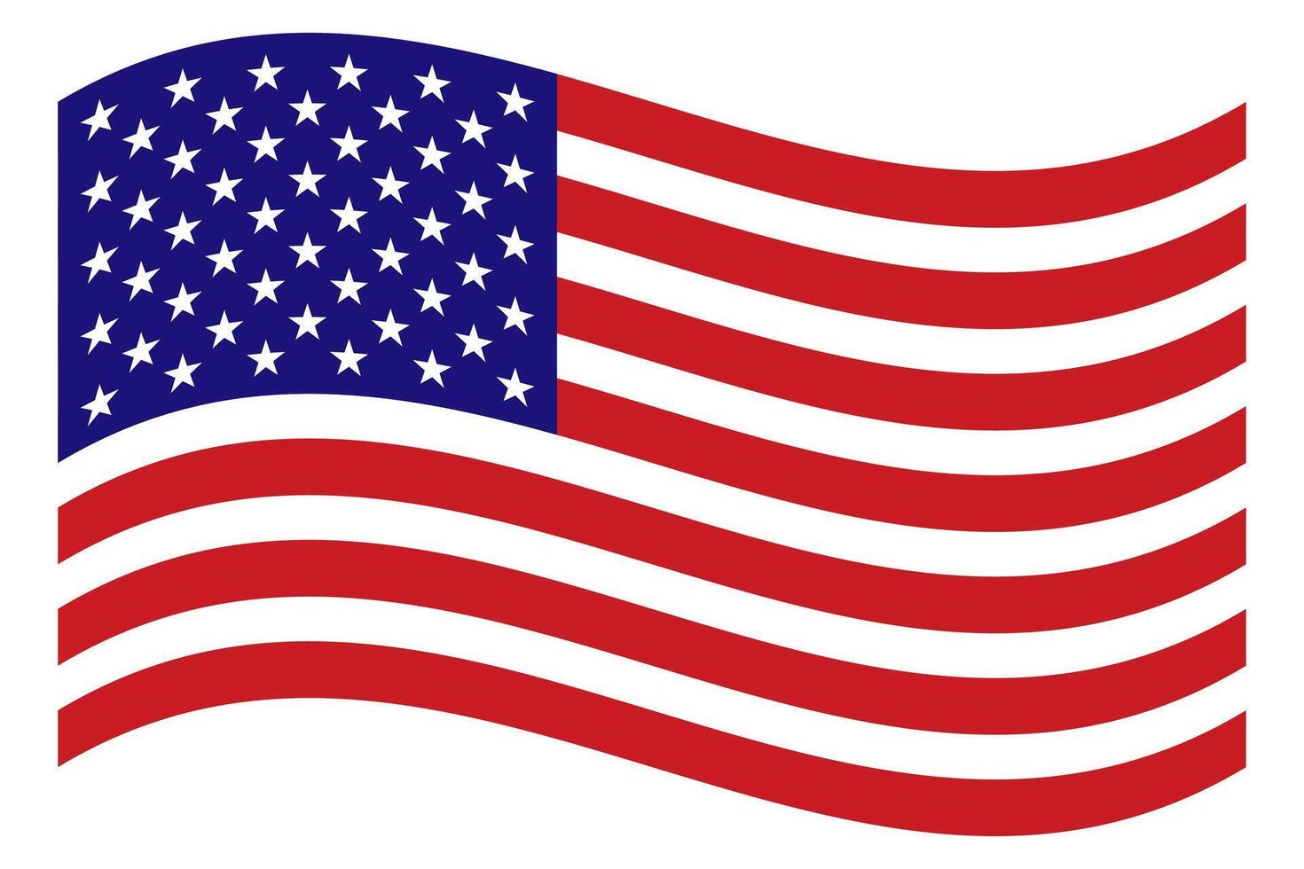 Waving American flag icon. United States waving flag. vector
