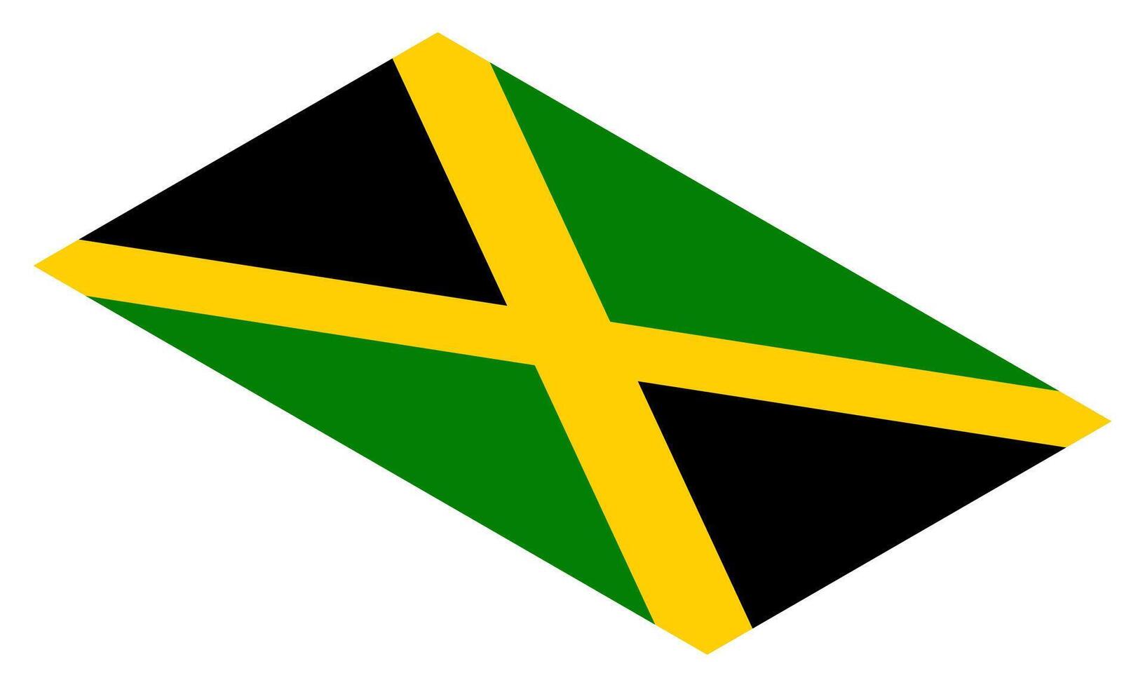The national flag of Jamaica. An illustration of the isometric Jamaica flag. Jamaica national symbol. vector