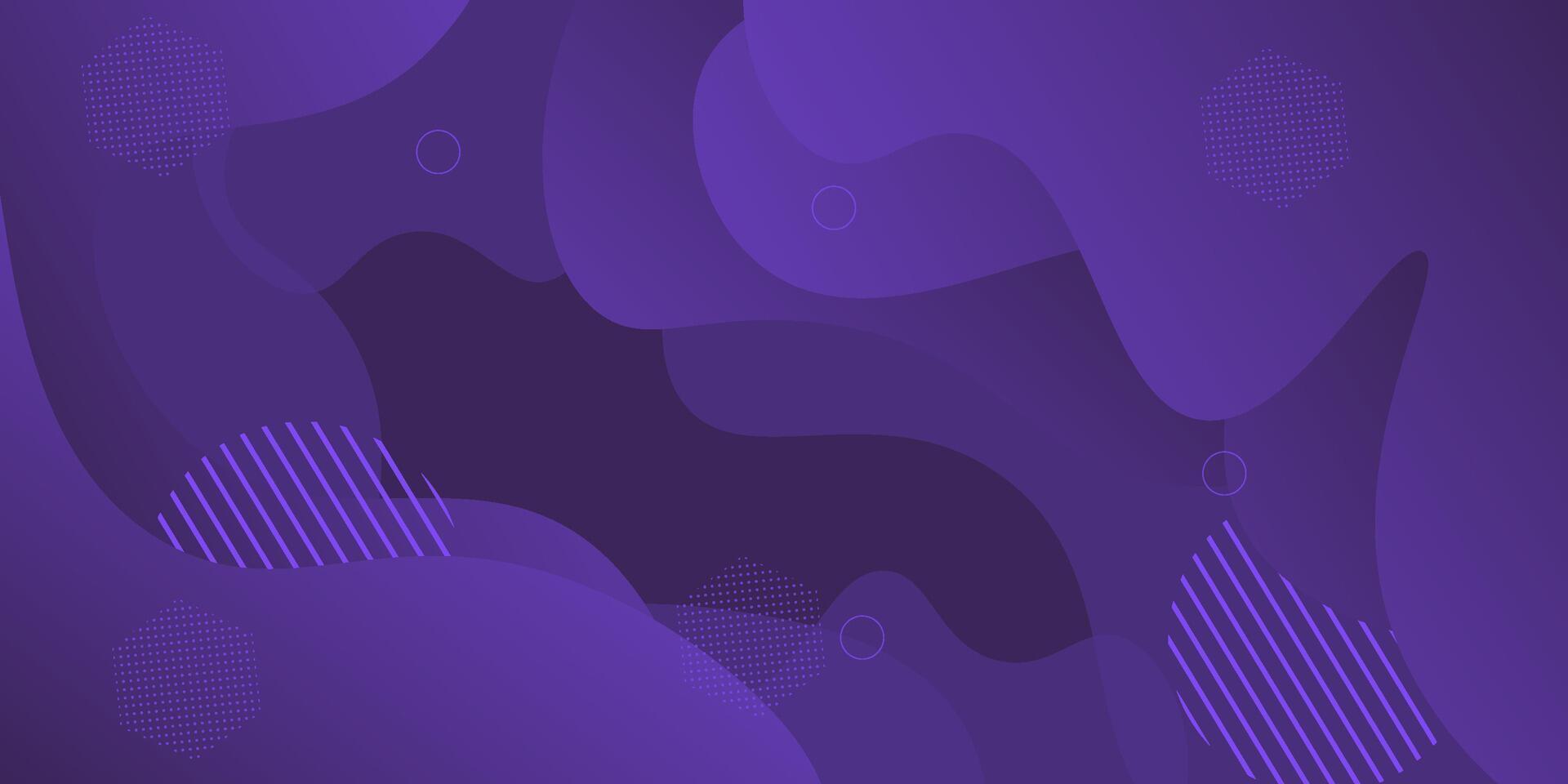 abstract dynamic purple with geometric shapes modern liquid background. vector