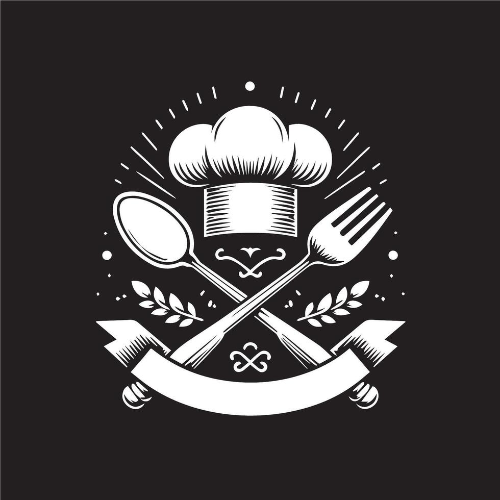 chef logo illustration elegant modern label brand simple vector