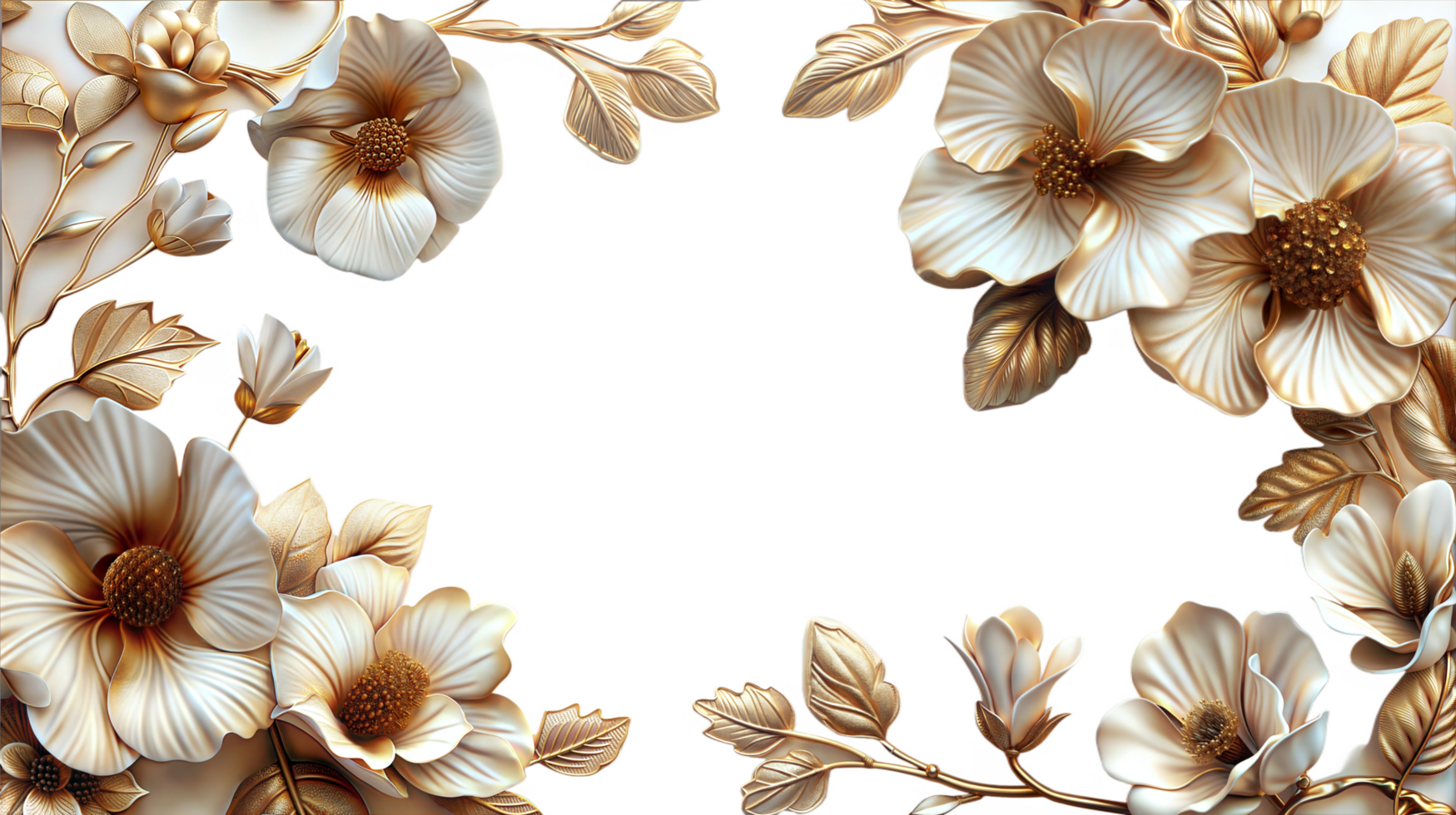 Ornate floral frame with warm orange and green flowers on a Transparent background for sophisticated design png