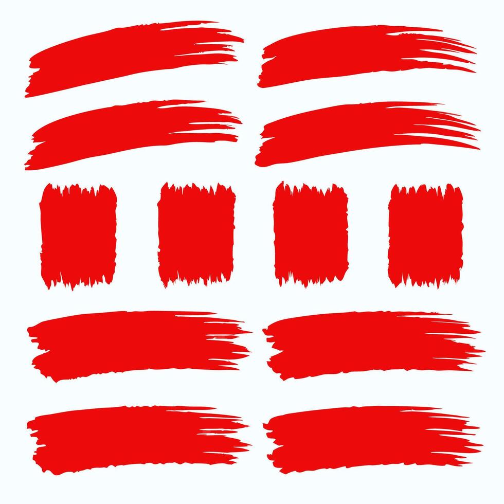 Brush strokes . Set of text boxes. Paintbrush collection. Grunge design elements. Dirty texture banners. Painted rectangles and long strokes vector