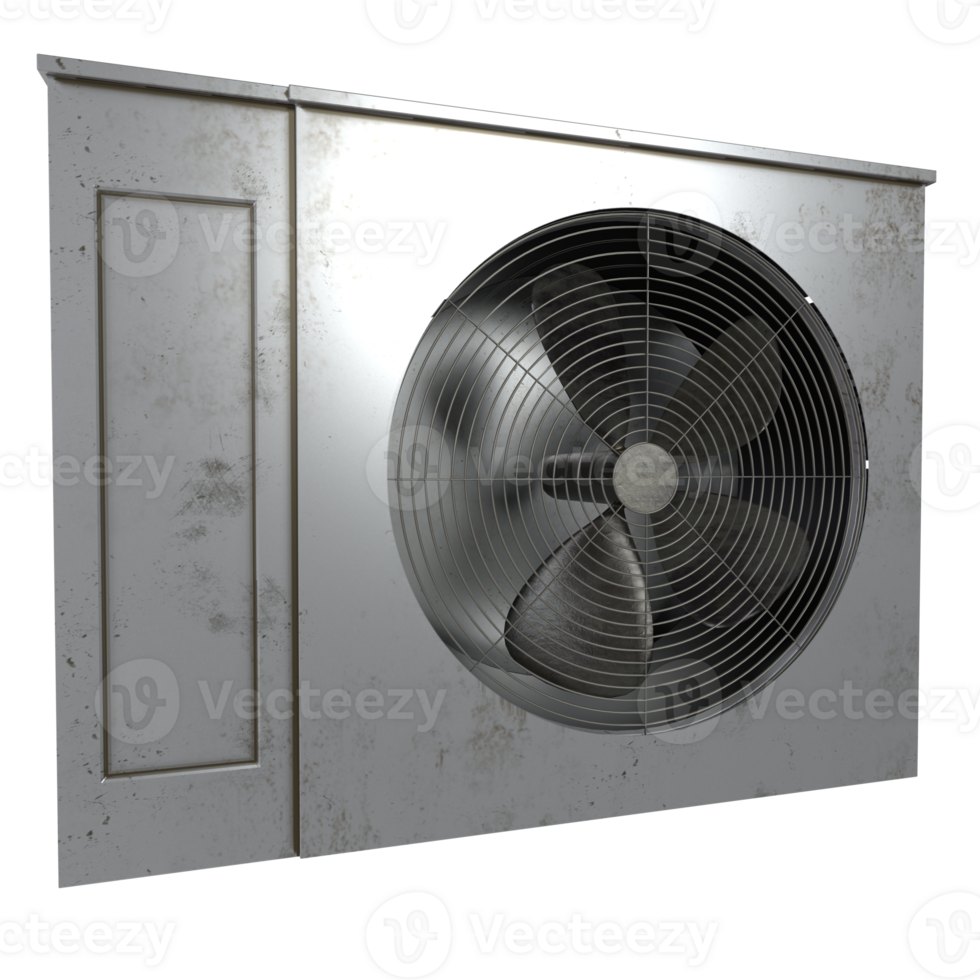 3D rendering of an industrial wall fan with a vintage metal design png