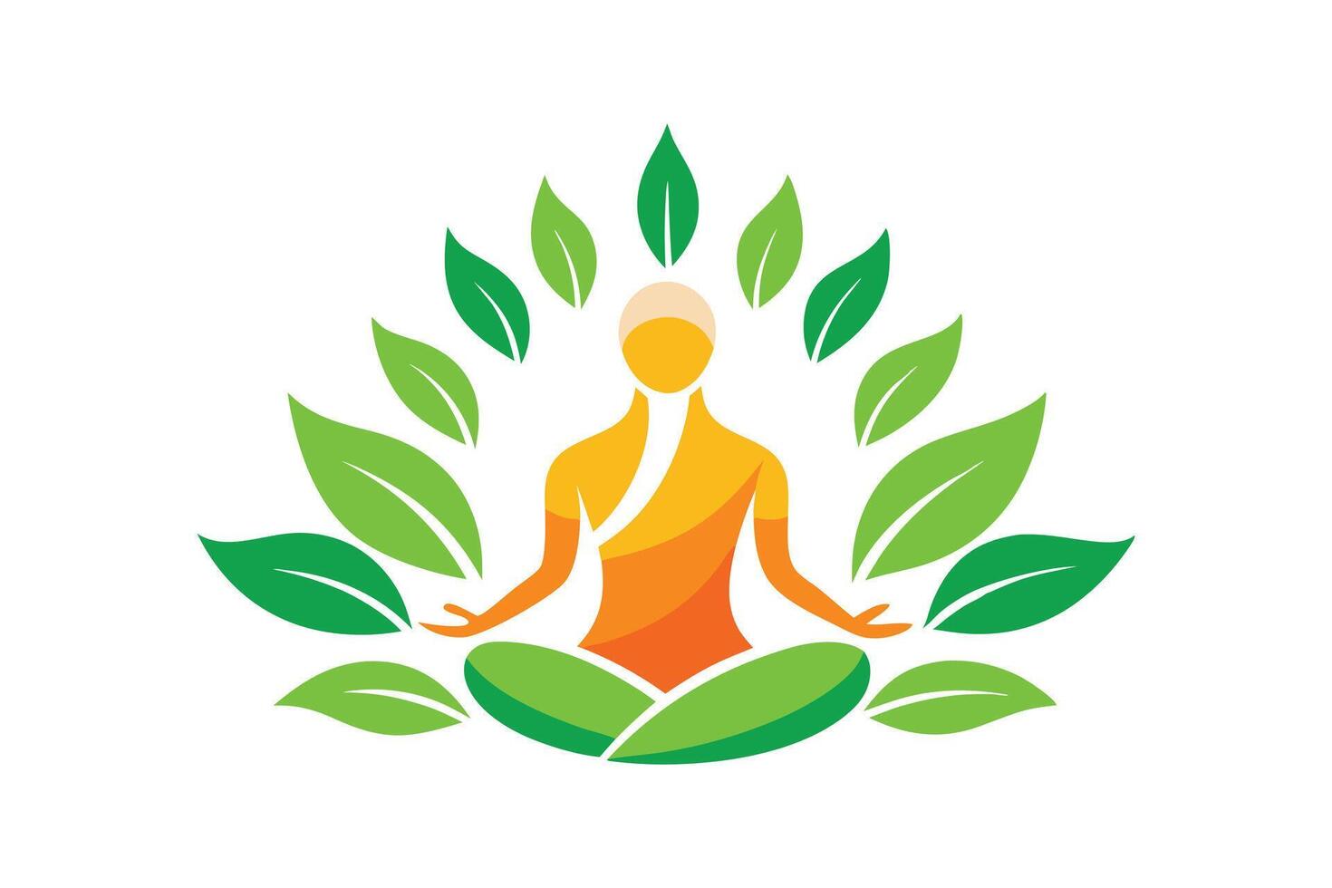 Human meditation logo icon illustration. vector