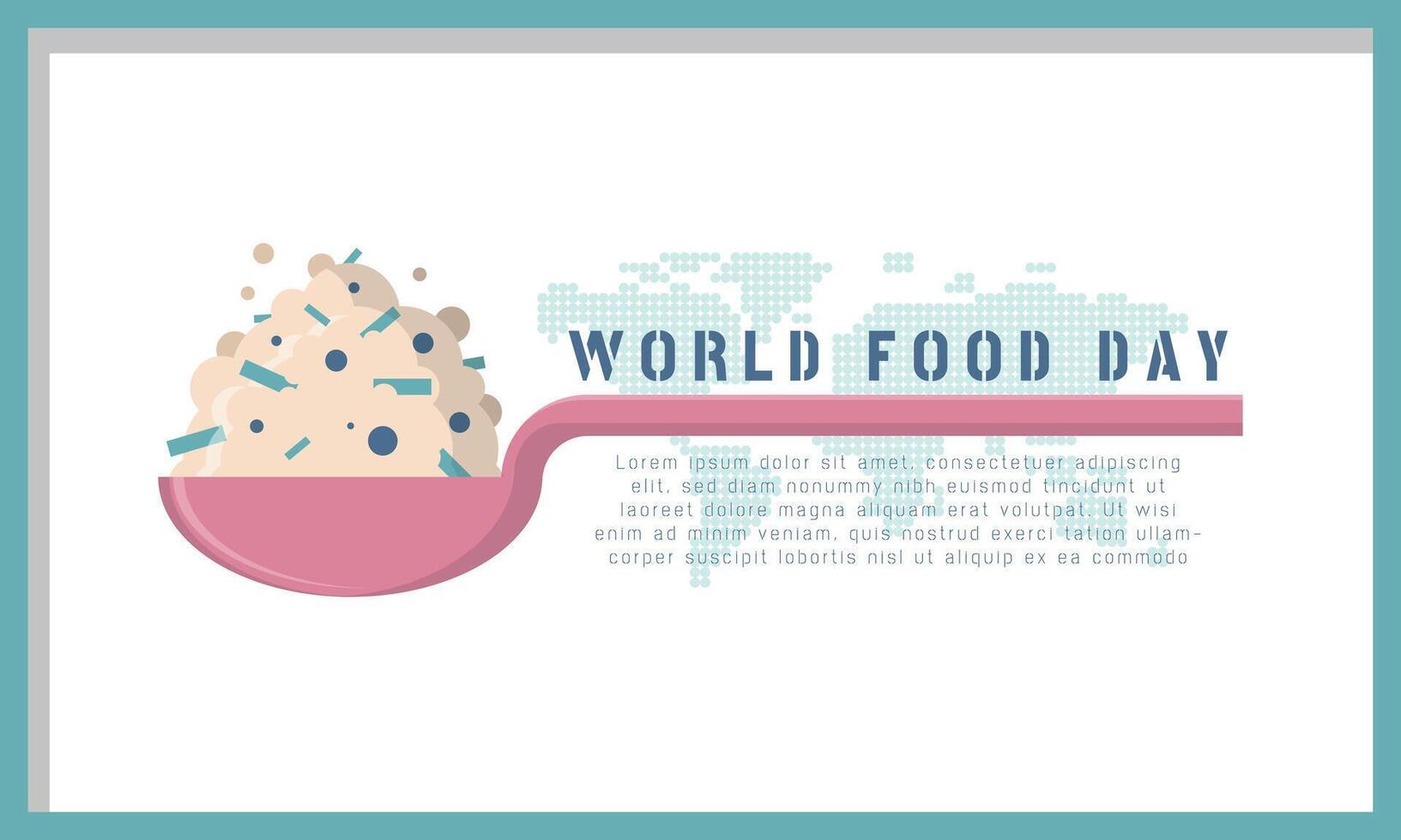 World Food Day Template with one tablespoon full of food vector