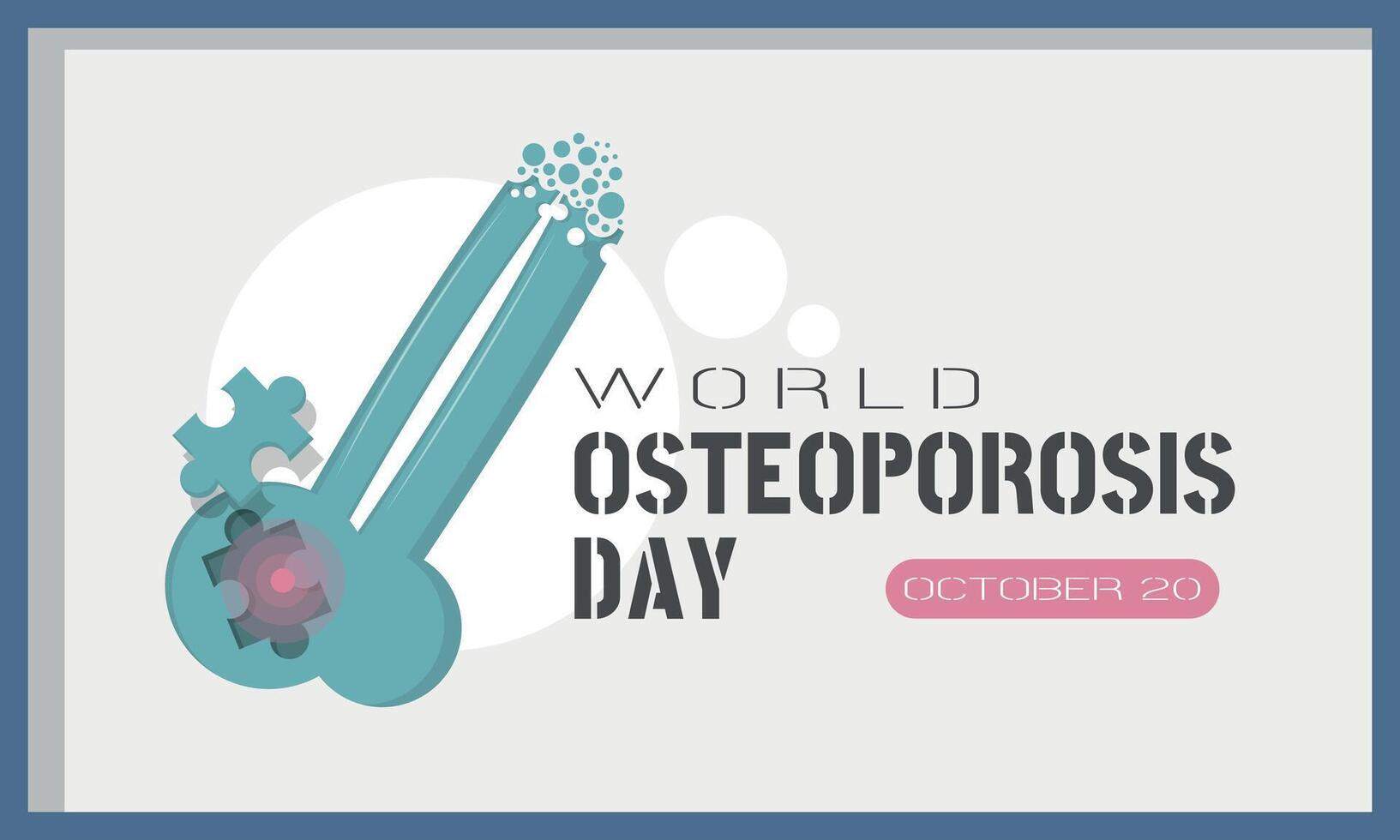 World Osteoporosis Day Poster with fragile bones like a puzzle vector