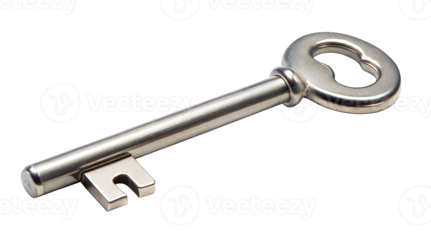 A metalic vintage key isolated on transparent background png
