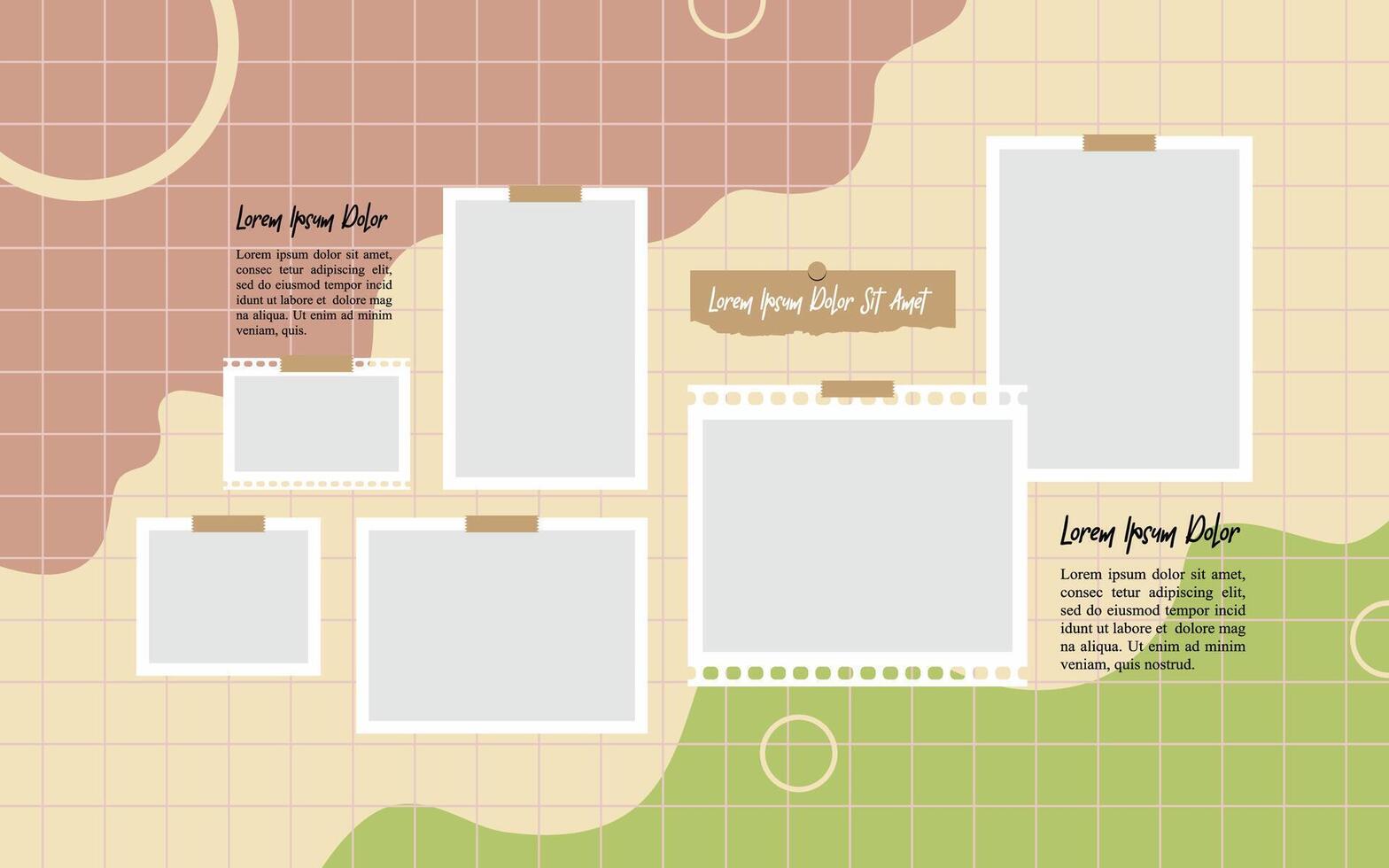 Blank collage frame template for photos and images vector