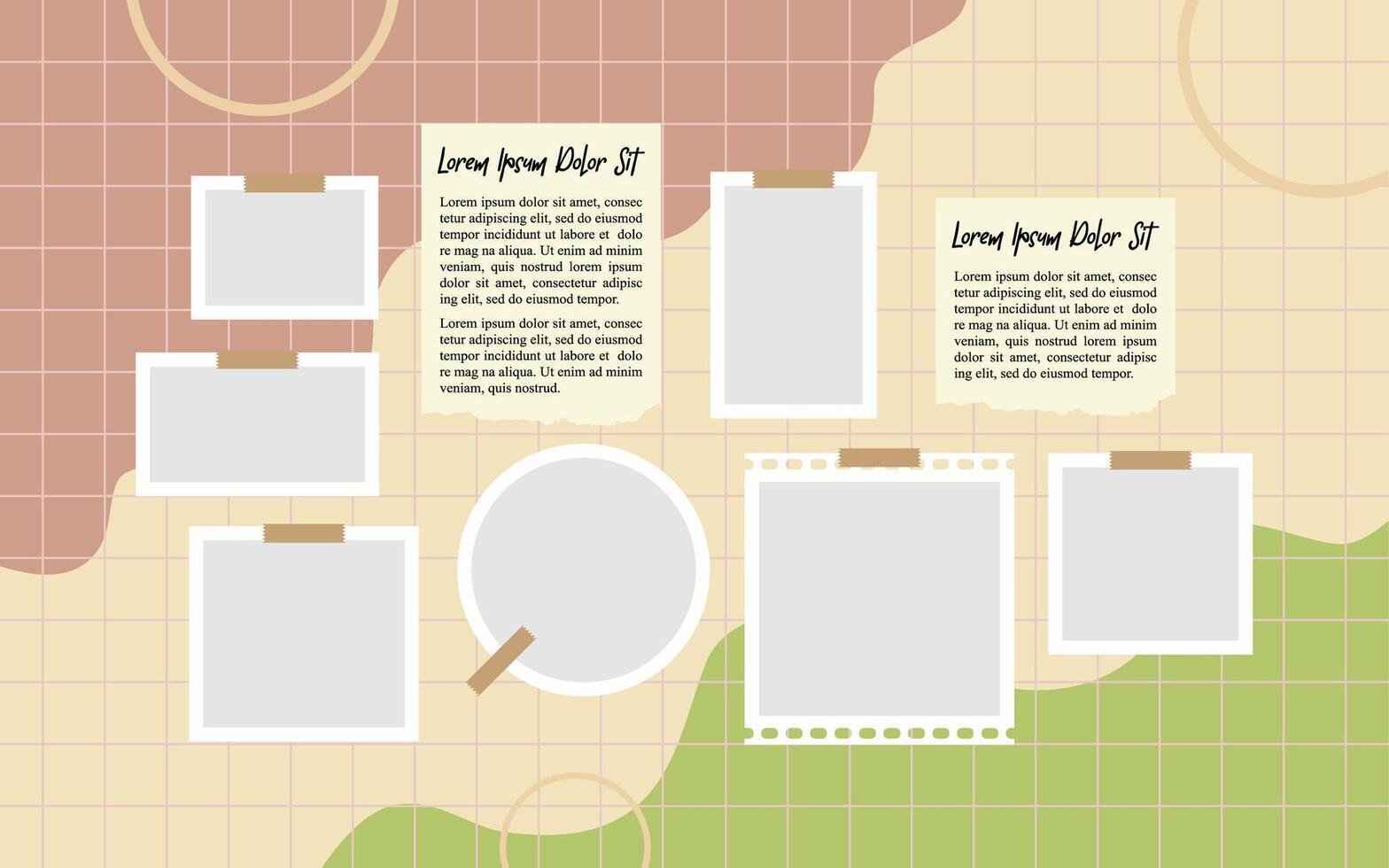 Collage grid photo effect vector