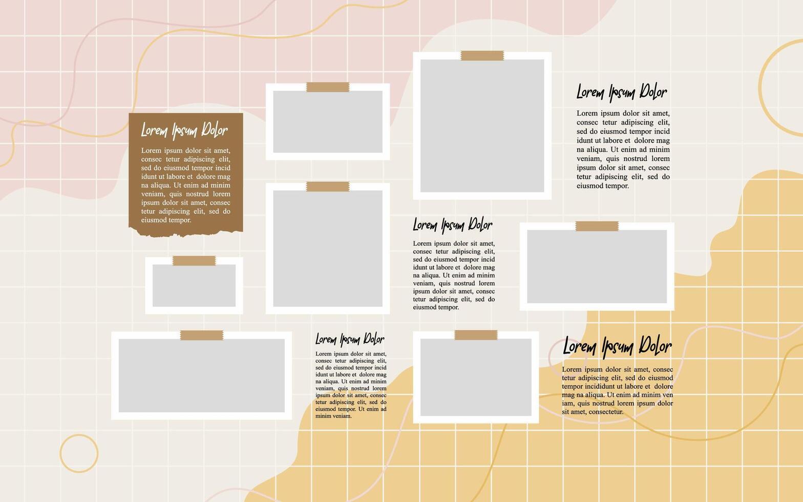 Collage photo frames set with text vector