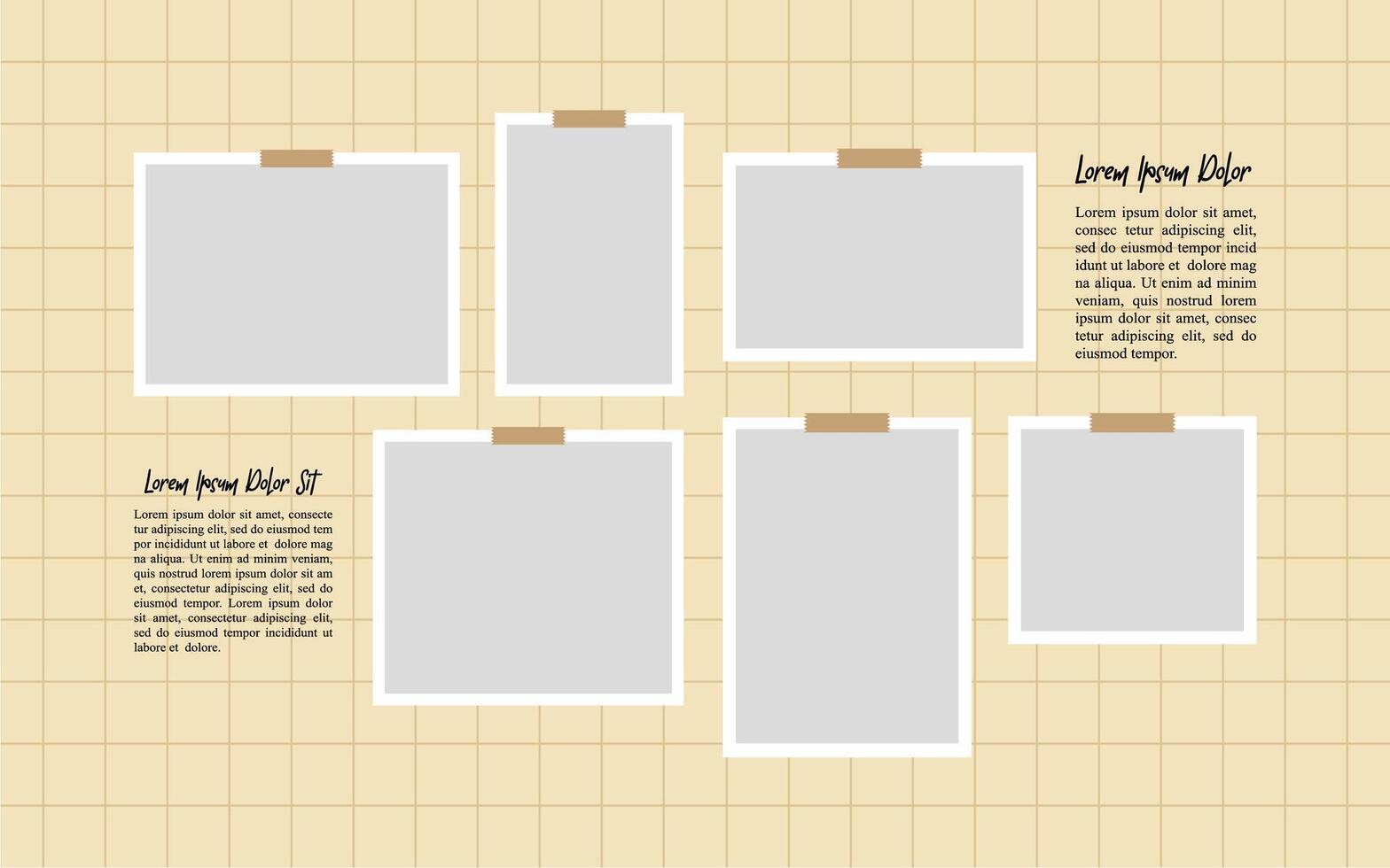 grid digital photo collage design template vector