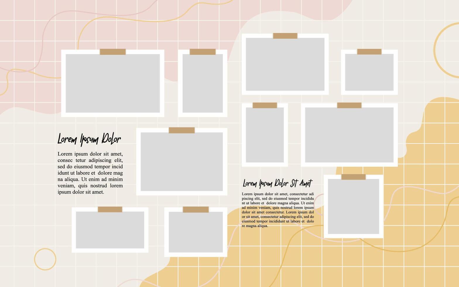 Collage of realistic frames Border vector