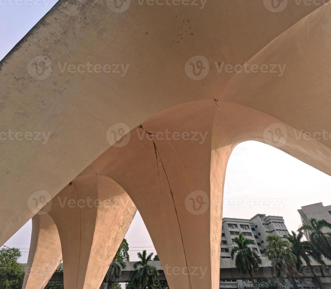 Shell structure of Mausoleum of three leaders at Shahbag Dhaka University area photo