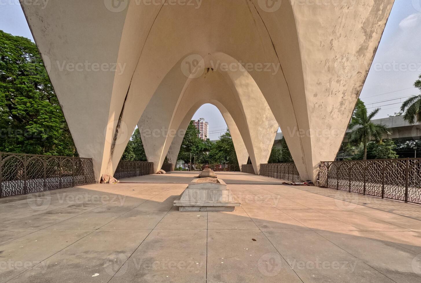 Shell structure of Mausoleum of three leaders at Shahbag Dhaka University area photo