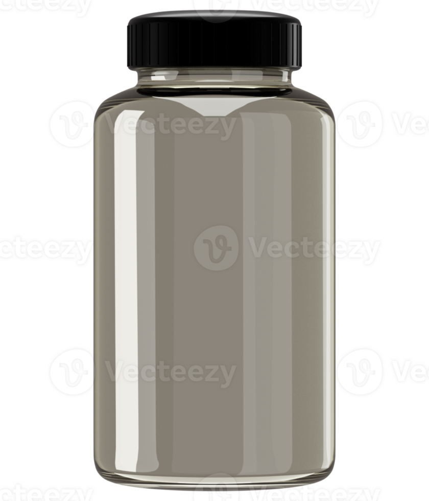 Realistic Glass Bottle Pill Medicine 3D Rendered Isolated png
