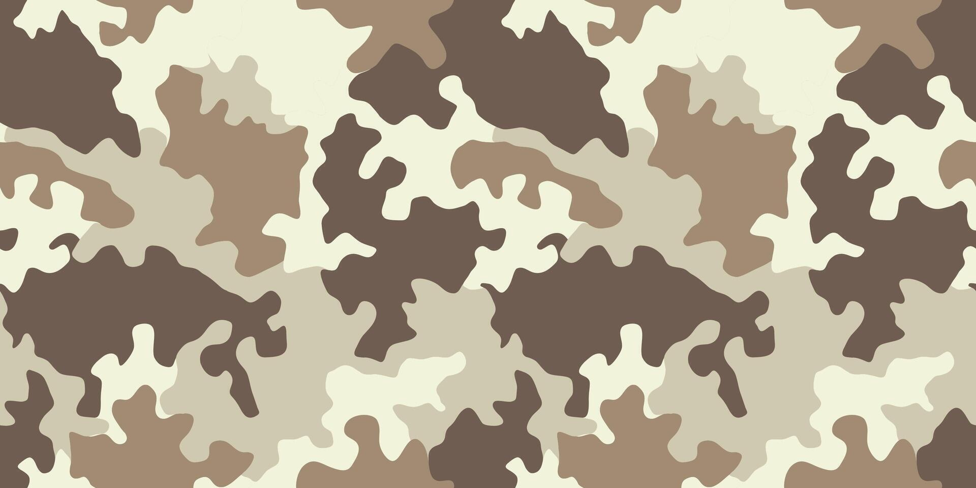 Brown beige camouflage seamless pattern. Modern military camo texture. Desert masking color vector
