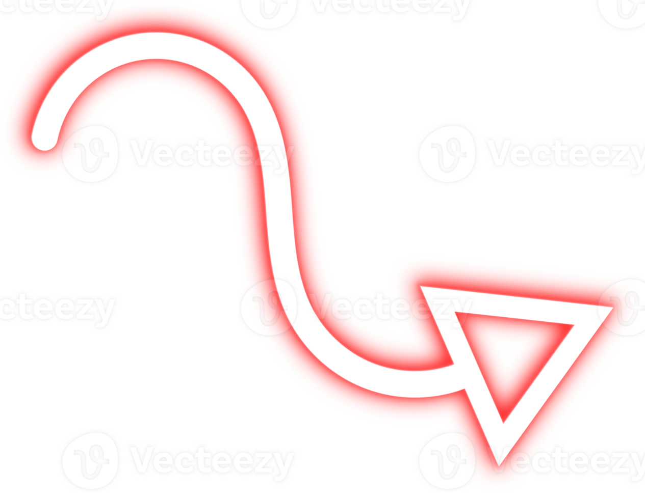 Red neon arrow png