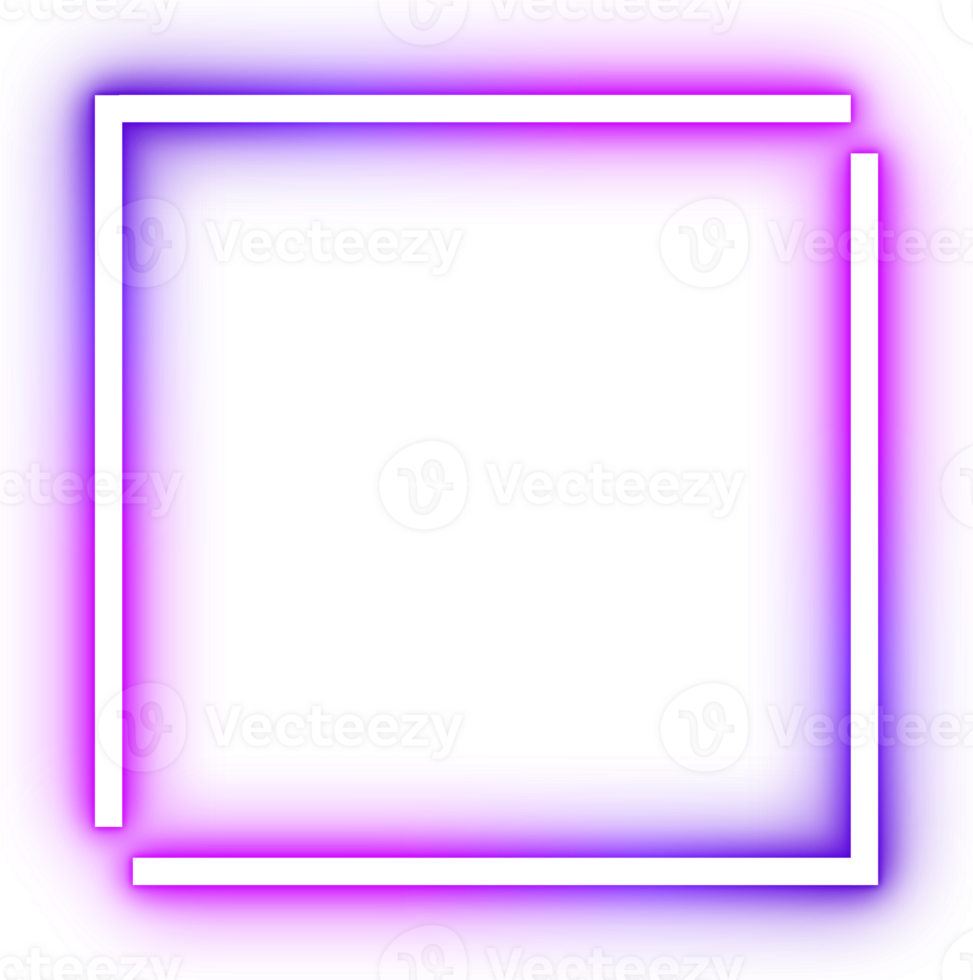 Neon glowing purple frame png