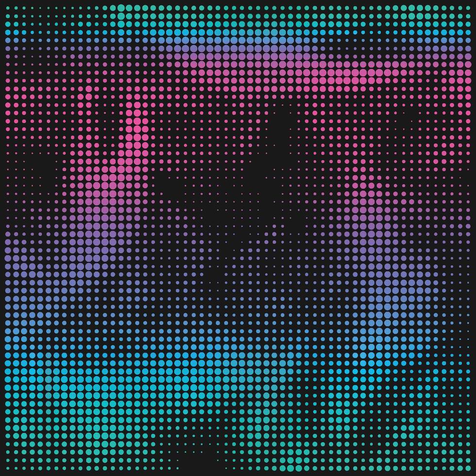 Holographic retro 80s, 90s futuristic cover. Abstract poster, flyer template. Half tone gradient shapes. Trendy minimal colorful branding design background vector