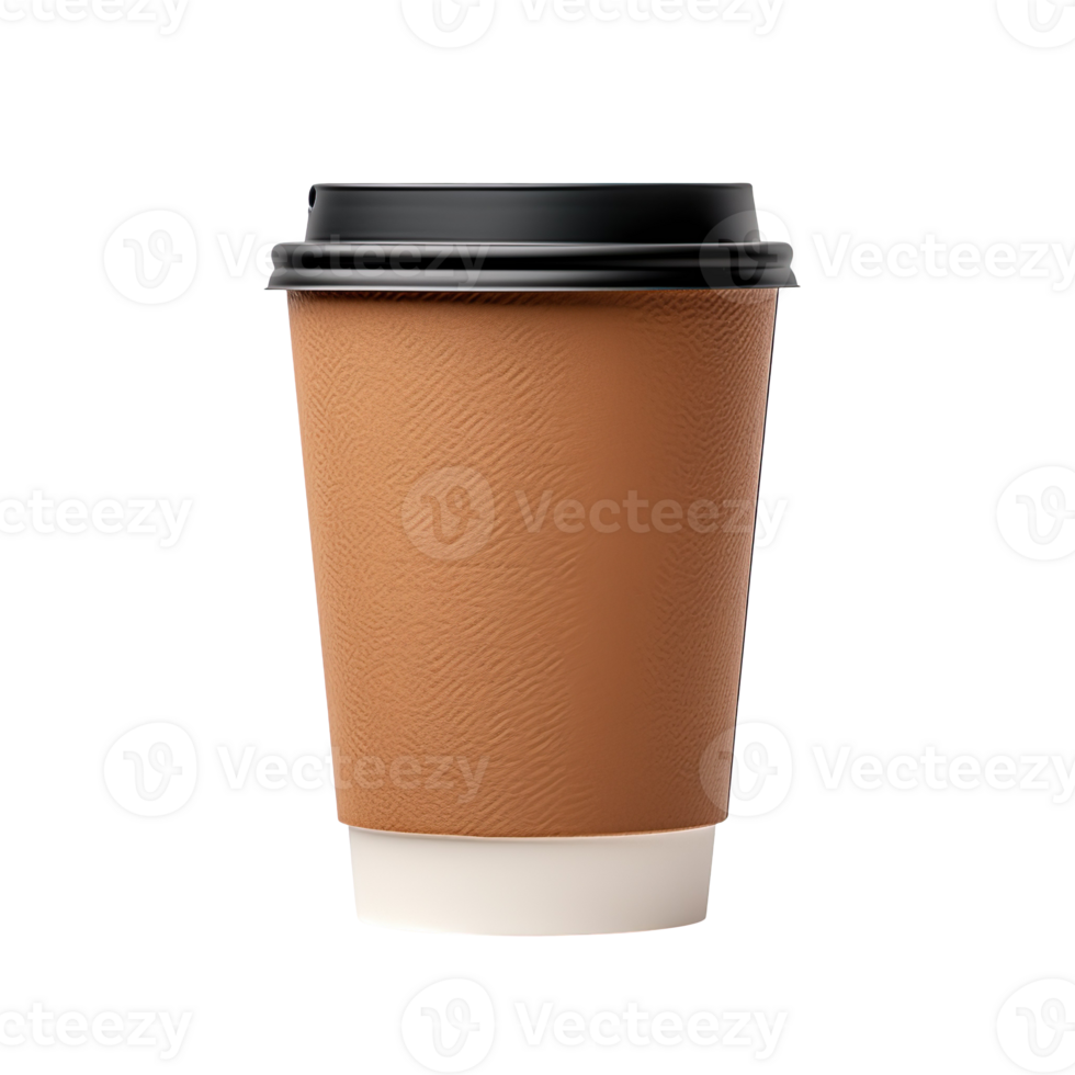 Blank brown coffee paper cup isolated on transparent background png
