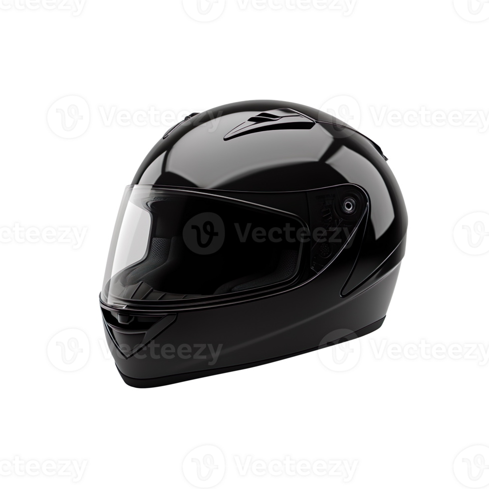 Black motorcycle helmet isolated on transparent background png