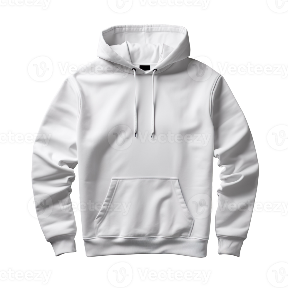 Blank white hoodie isolated on transparent background png