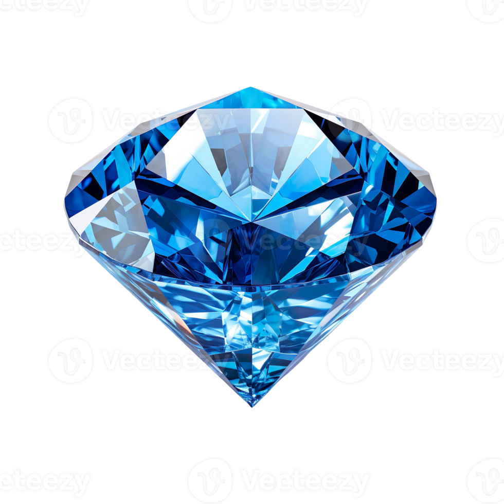Blue diamond isolated on transparent background png