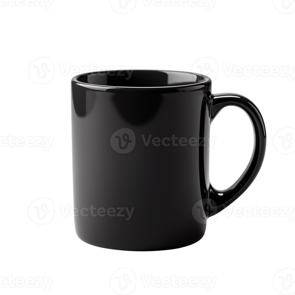 Black mug isolated on transparent background png