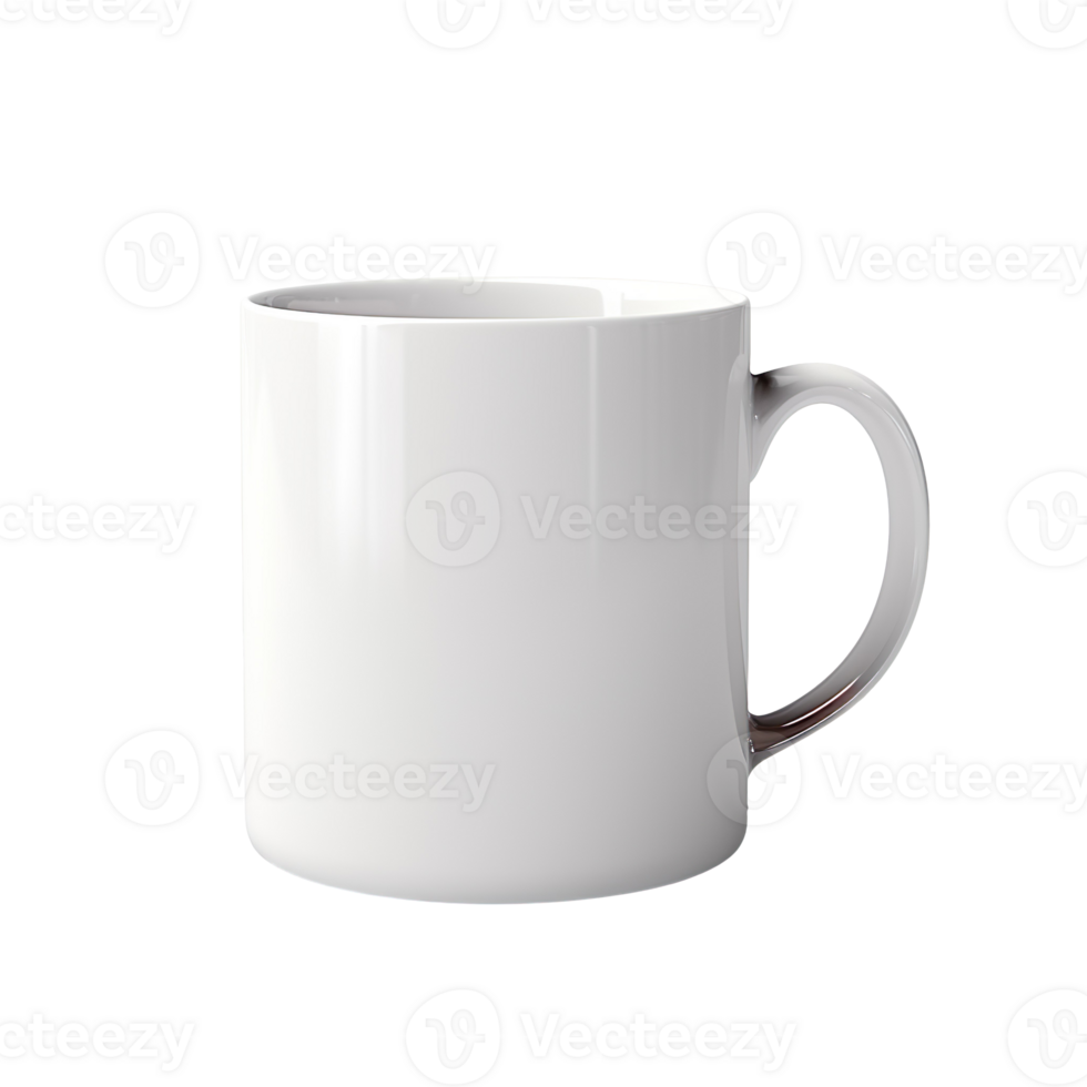 Blank white mug isolated on transparent background png